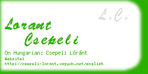 lorant csepeli business card